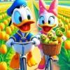 Cool Donald Duck With Daisy Art Diamond Painting