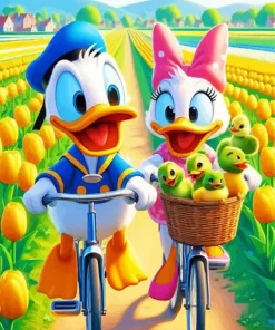 Cool Donald Duck With Daisy Art Diamond Painting