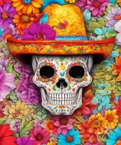 Cool Flowered Skull Diamond Painting
