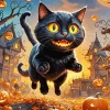 Cool Halloween Cat Diamond Painting