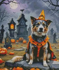 Cool Halloween Dog Art Diamond Painting