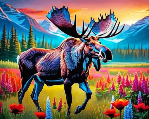 Cool Moose Art Diamond Painting