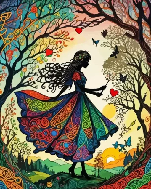 Cool Princess Silhouette Art Diamond Painting
