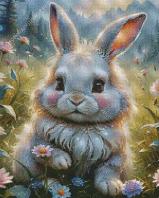 Cute Bunny Diamond Painting