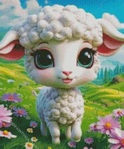 Cute Fluffy Lamb Diamond Painting