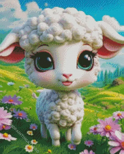 Cute Fluffy Lamb Diamond Painting