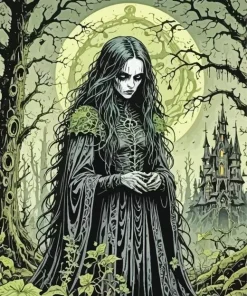 Dark Goth Lady Diamond Painting