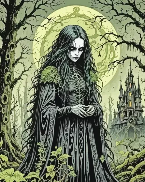 Dark Goth Lady Diamond Painting