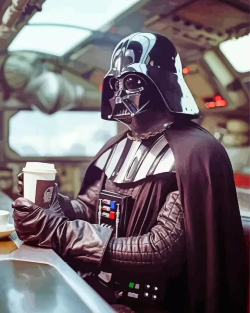 Darth Vader Drinking Coffee Diamond Painting