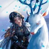 Deer And Girl Diamond Painting