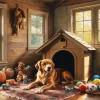 Dog And Wooden House Diamond Painting