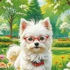 Dog Wear Glasses Art Diamond Painting