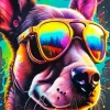 Dog Wearing Glasses Diamond Painting
