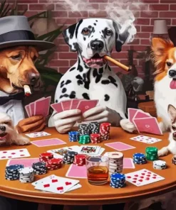 Dogs Gambling Art Diamond Painting