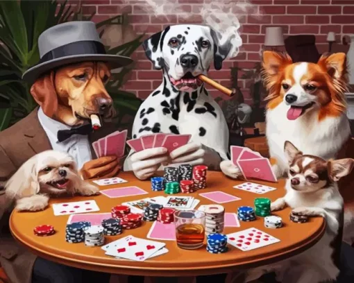 Dogs Gambling Art Diamond Painting