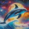 Dolphin And Moon Diamond Painting