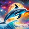 Dolphin And Moon Diamond Painting