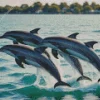 Dolphins Jumping Out Of The Water Diamond Painting