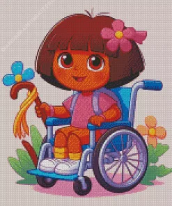 Dora In Wheelchair Diamond Painting