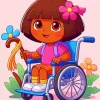 Dora In Wheelchair Diamond Painting