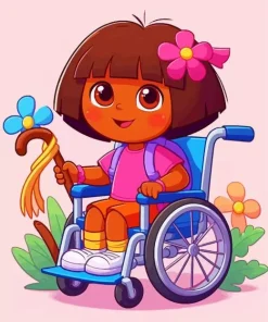 Dora In Wheelchair Diamond Painting