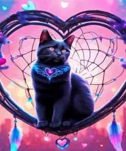 Dream Catcher Black Cat Diamond Painting