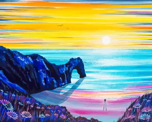 Durdle Door At Sunset Art Diamond Painting