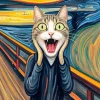 Edvard Munch Cat Art Diamond Painting
