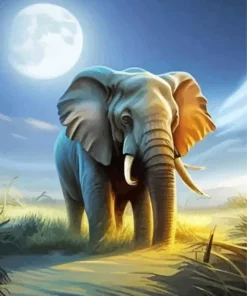 Elephant Moon Art Diamond Painting