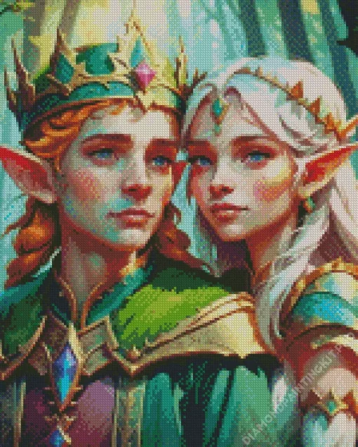 Elf King And Queen Art Diamond Painting