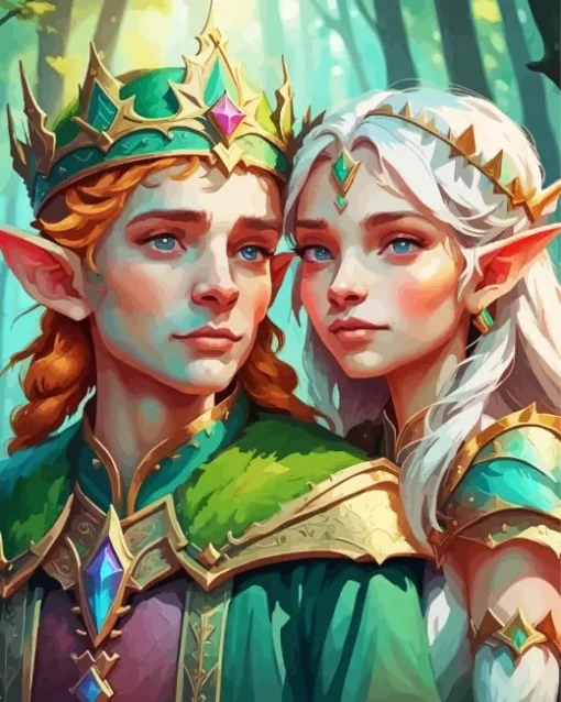 Elf King And Queen Art Diamond Painting
