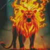Fire Lion Diamond Painting