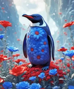 Flower Penguin Diamond Painting