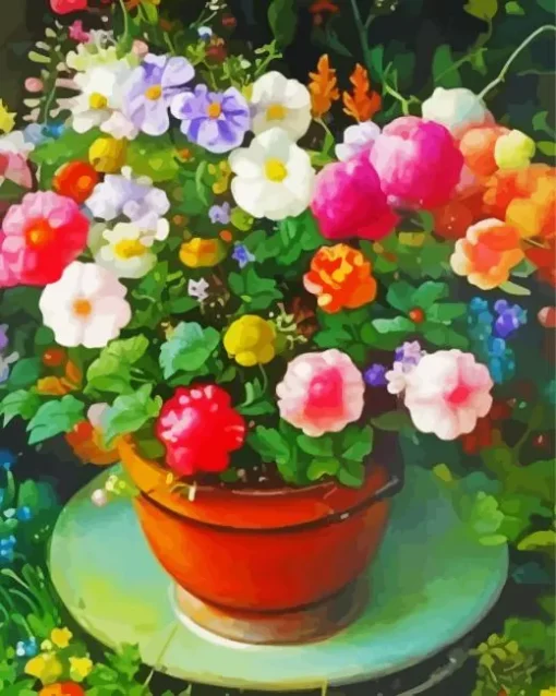 Flower Pot Art Diamond Painting