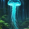Forest Blue Jellyfish Diamond Painting