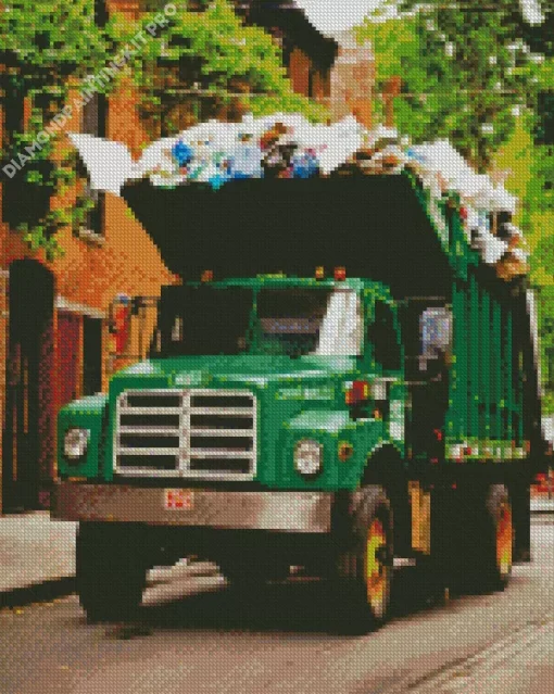 Garbage Truck Diamond Painting