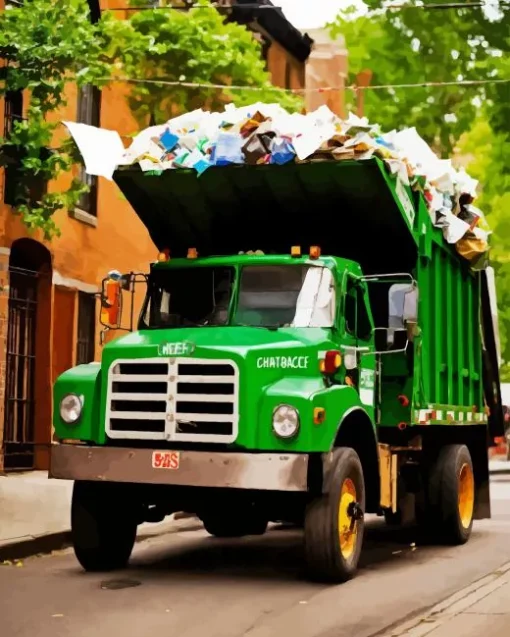 Garbage Truck Diamond Painting