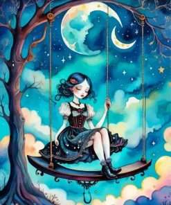 Girl In Dreamy Land Art Diamond Painting