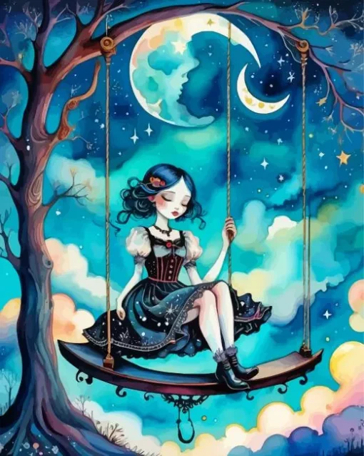 Girl In Dreamy Land Art Diamond Painting