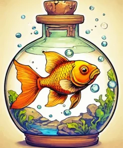 Goldfish In A Bowl Diamond Painting