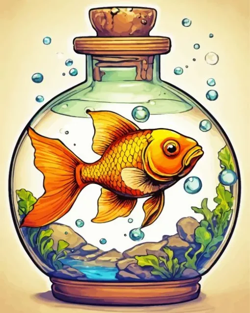 Goldfish In A Bowl Diamond Painting