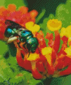 Green Bee Insect Diamond Painting