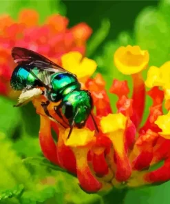 Green Bee Insect Diamond Painting