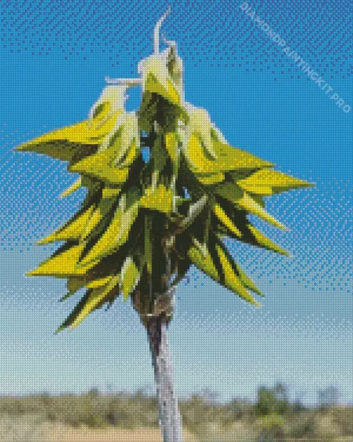 Green Birdflower Diamond Painting