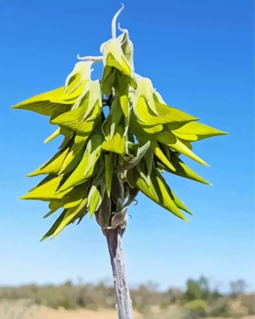 Green Birdflower Diamond Painting