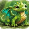 Green Dragon Baby Diamond Painting