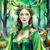Green Forest Queen Diamond Painting