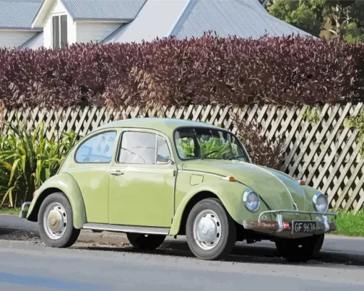 Green Punch Buggy Diamond Painting