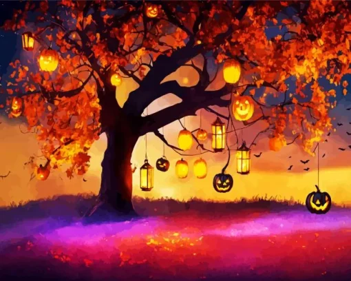 Halloween Tree Diamond Painting