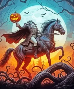 Headless Horseman And Pumpkin Diamond Painting